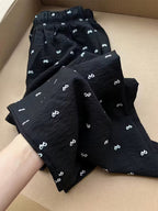 Women's Bow Elastic Waist Casual Fashion Long Pants