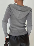 Women's Slim-Fit Solid Color Hooded Long Sleeve Casual Jacket, Spring Outerwear, Casual Wear, Minimalist Fashion, Slimfit Design, Comfortable Material, Machine Washable, Fitted Jacket, Women's Hoodie, Young Professionals, Streetwear Lovers