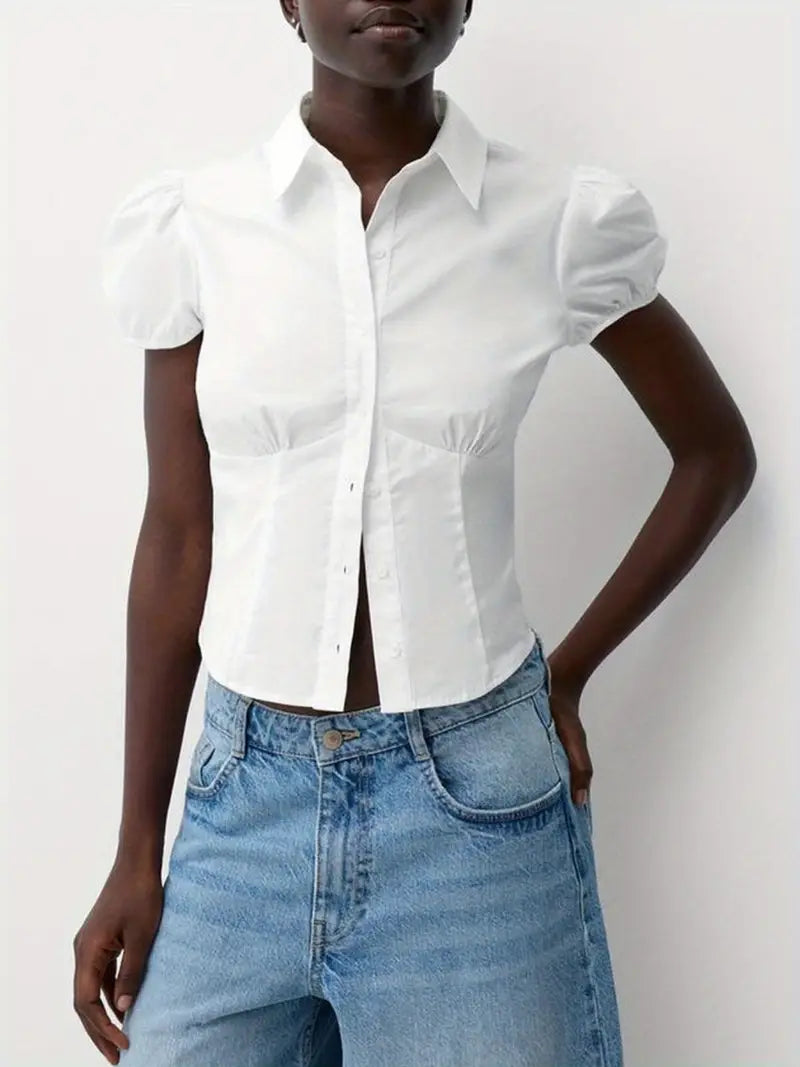 Plaid Cap Sleeve Fitted Blouse Tops Cottage Aesthetic Y2k Button Up T-shirt Y2k Gingham Crop Tops Women Retro Tees