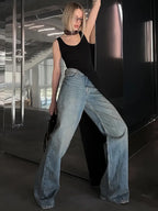 Women'S Elegant Long Tank Top - Asymmetric Hem Vest Sleeveless T-Shirt, Solid Color All-Season Versatile Top for Casual & Formal Wear