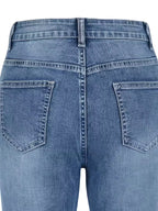 5pcs Women's Casual Slim-fit Jeans, Made Of Viscose Blend Elastic Fabric, Solid Color Design with Fur Edge Details, Suitable for Wearing In Autumn And Winter