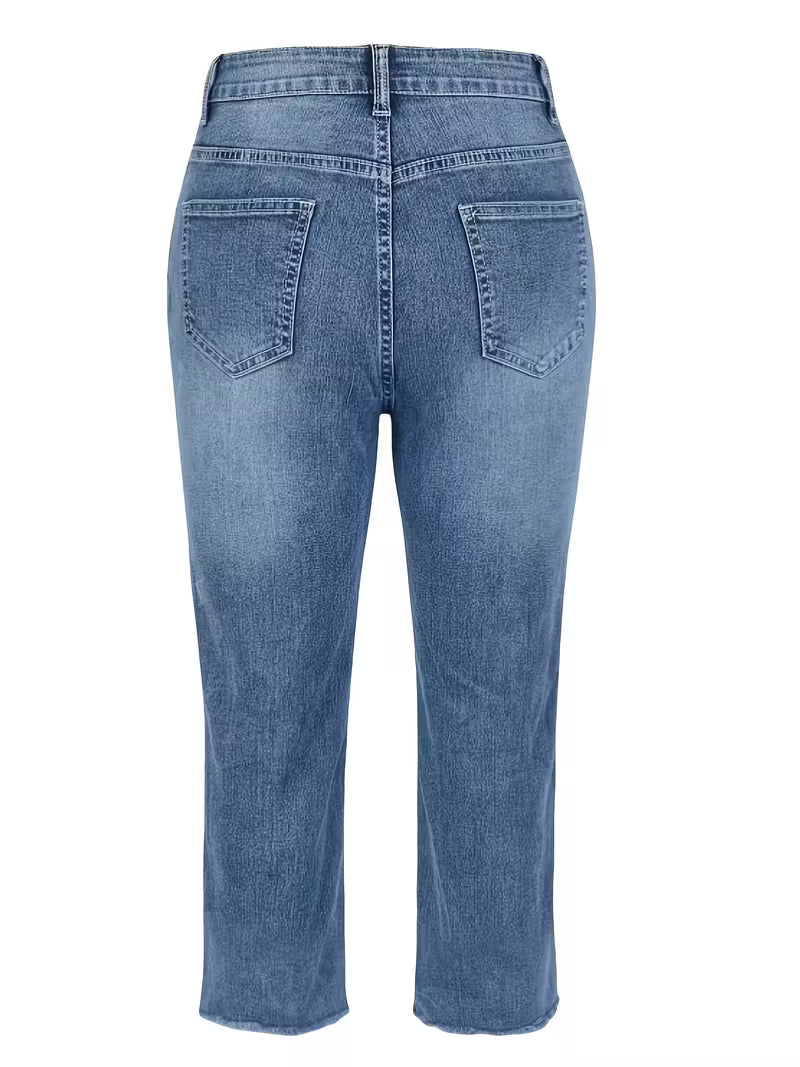 5pcs Women's Casual Slim-fit Jeans, Made Of Viscose Blend Elastic Fabric, Solid Color Design with Fur Edge Details, Suitable for Wearing In Autumn And Winter