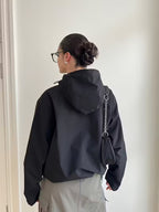 Women'S Windproof Full-Zip Hooded Jacket - Loose-Fit Long Sleeve Windproof Coat with Full-Zip Front Closure, Beige/Black/Gray/Navy/White - All-Season Casual Outerwear for, Travel