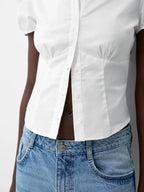 Plaid Cap Sleeve Fitted Blouse Tops Cottage Aesthetic Y2k Button Up T-shirt Y2k Gingham Crop Tops Women Retro Tees