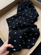 Women's Bow Elastic Waist Casual Fashion Long Pants